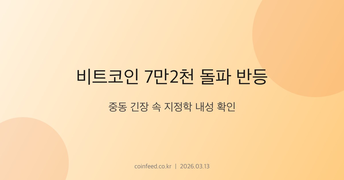 암호화폐 시장 브리핑