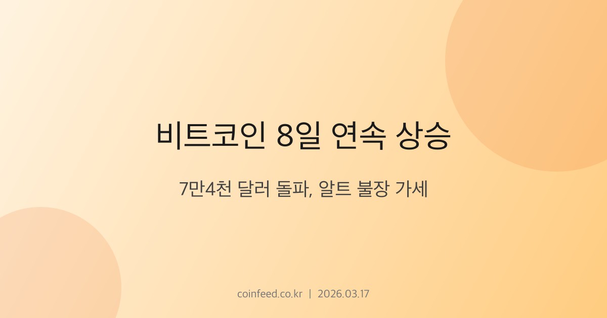 암호화폐 시장 브리핑