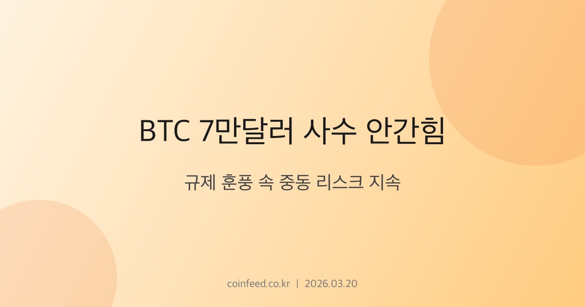 암호화폐 시장 브리핑