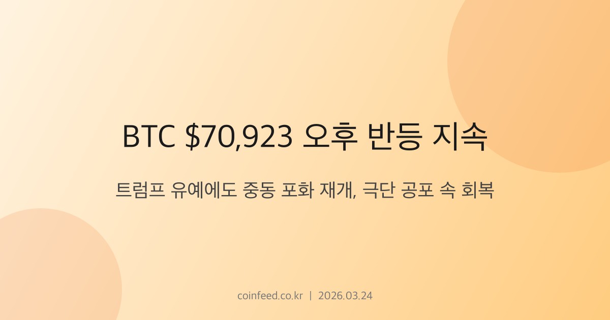 암호화폐 시장 브리핑