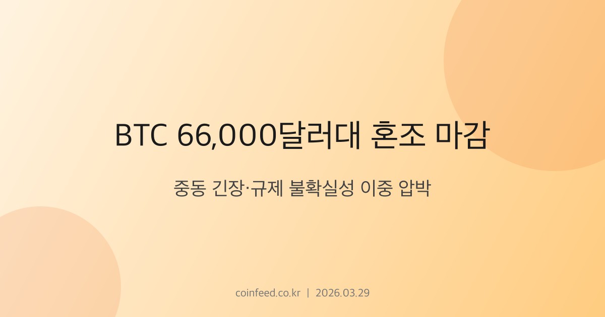 암호화폐 시장 브리핑