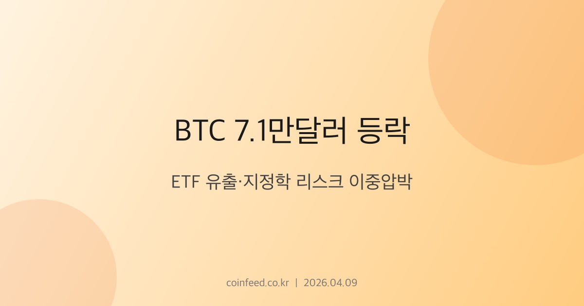 암호화폐 시장 브리핑