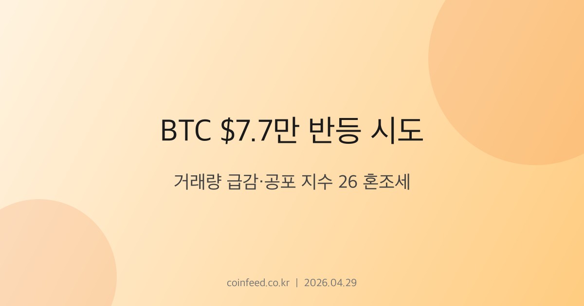 암호화폐 시장 브리핑