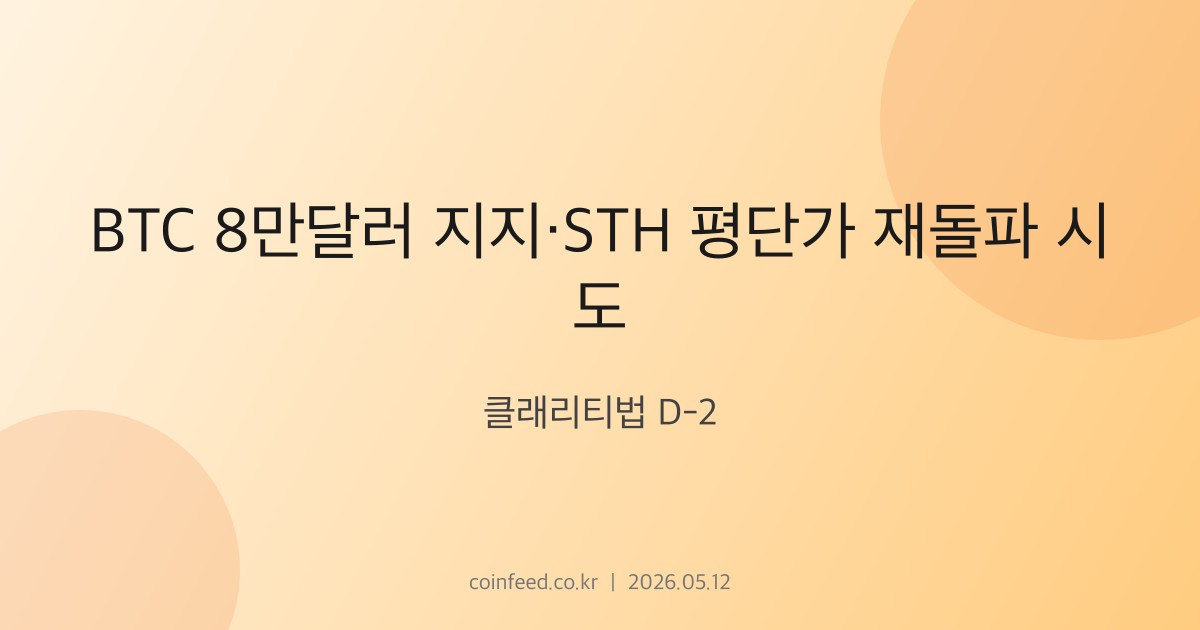 암호화폐 시장 브리핑