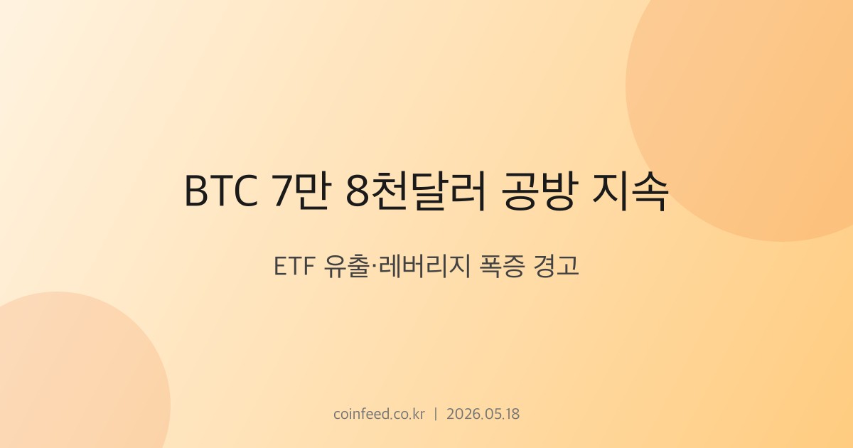 암호화폐 시장 브리핑