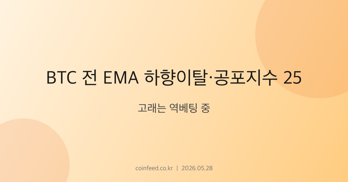 암호화폐 시장 브리핑