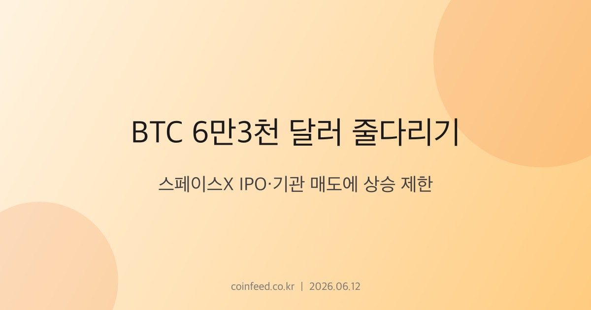 암호화폐 시장 브리핑