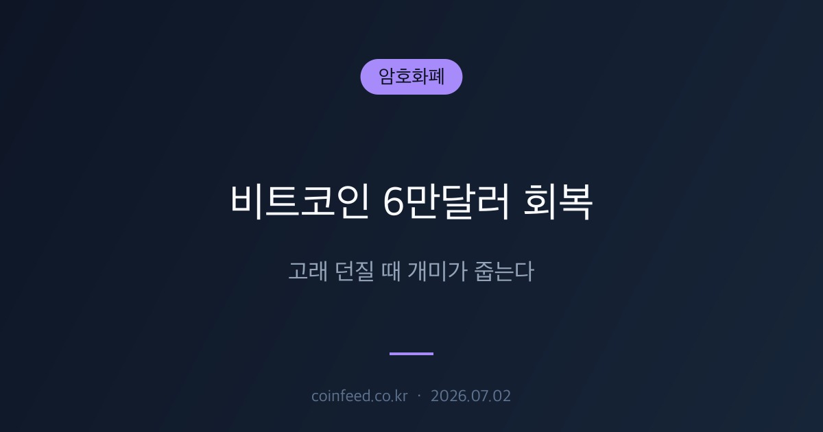 암호화폐 시장 브리핑