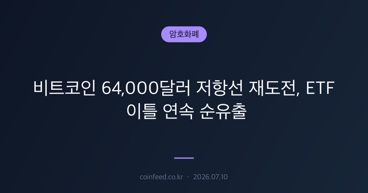 암호화폐 시장 브리핑