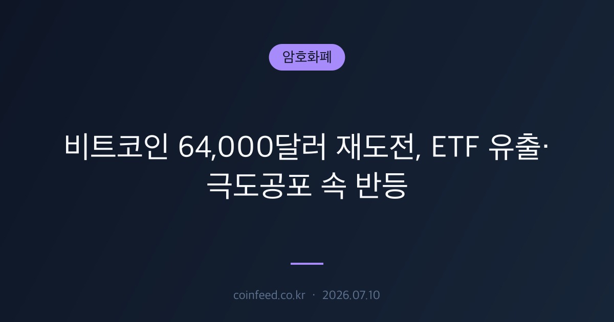 암호화폐 시장 브리핑