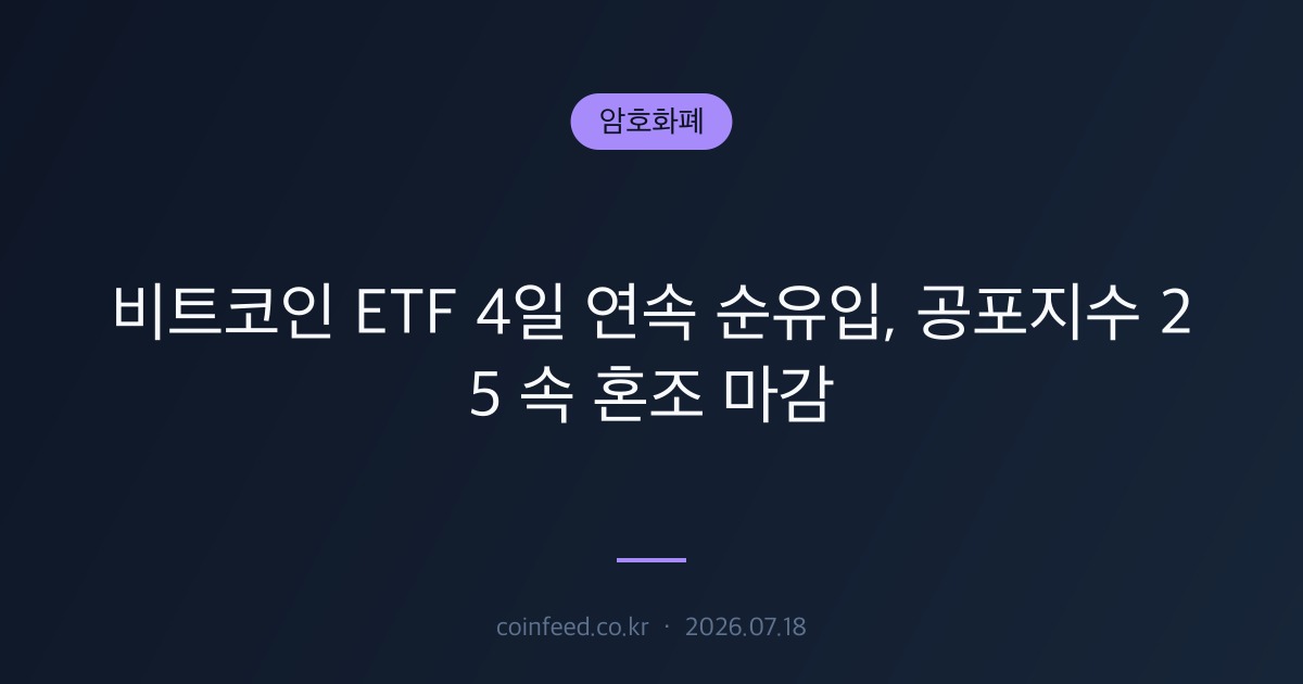 암호화폐 시장 브리핑