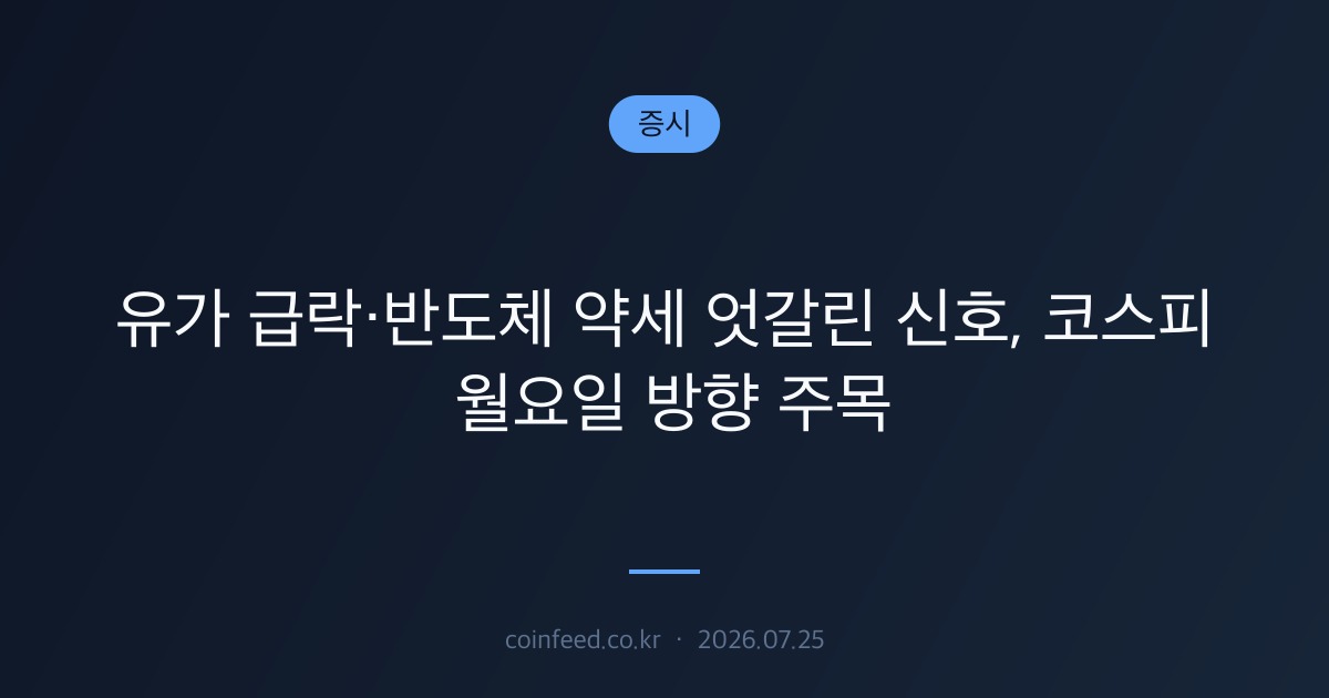 유가 급락·반도체 약세 엇갈린 신호, 코스피 월요일 방향 주목