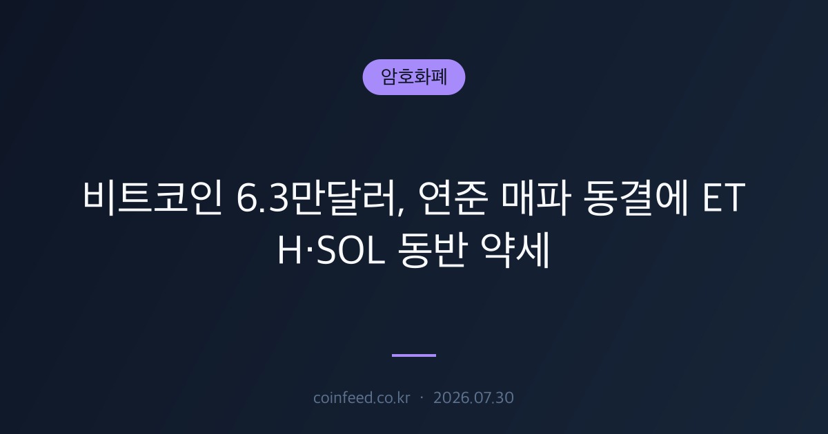 암호화폐 시장 브리핑