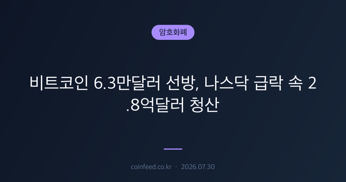 암호화폐 시장 브리핑