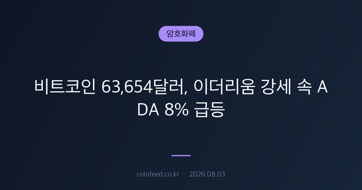 암호화폐 시장 브리핑