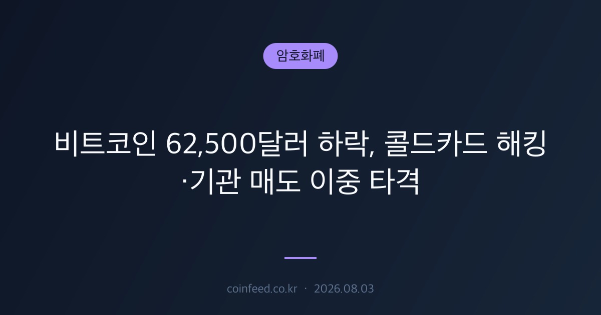암호화폐 시장 브리핑