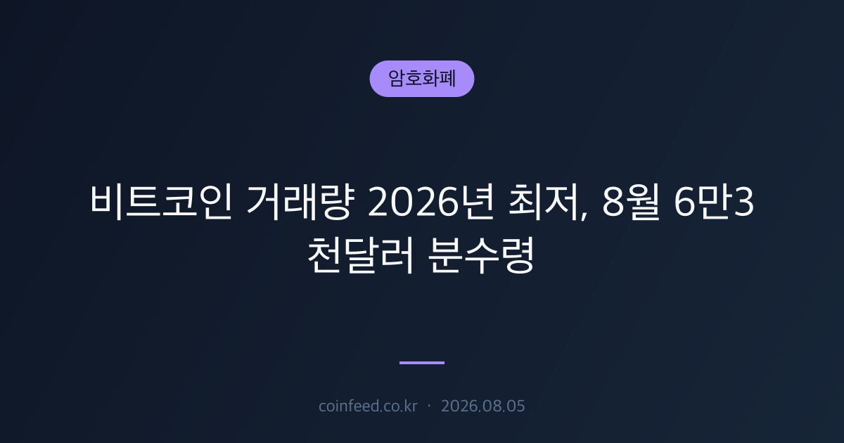 암호화폐 시장 브리핑
