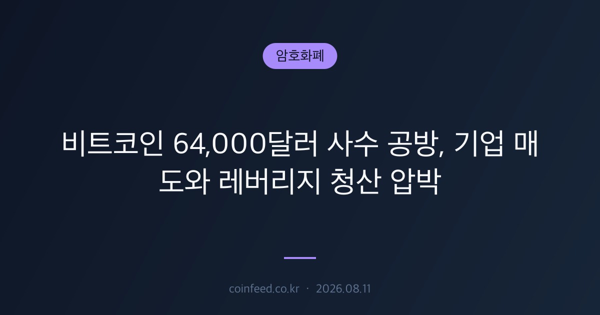 암호화폐 시장 브리핑