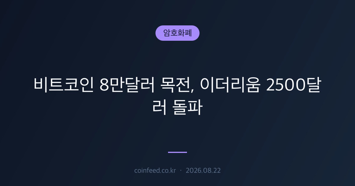 암호화폐 시장 브리핑