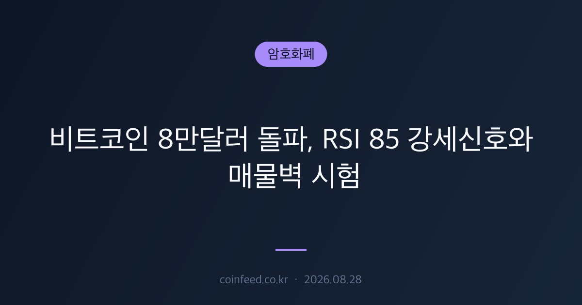 암호화폐 시장 브리핑