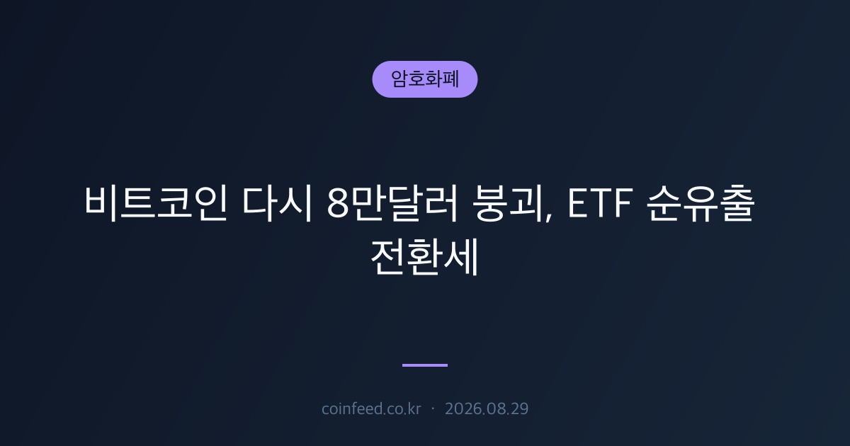 암호화폐 시장 브리핑