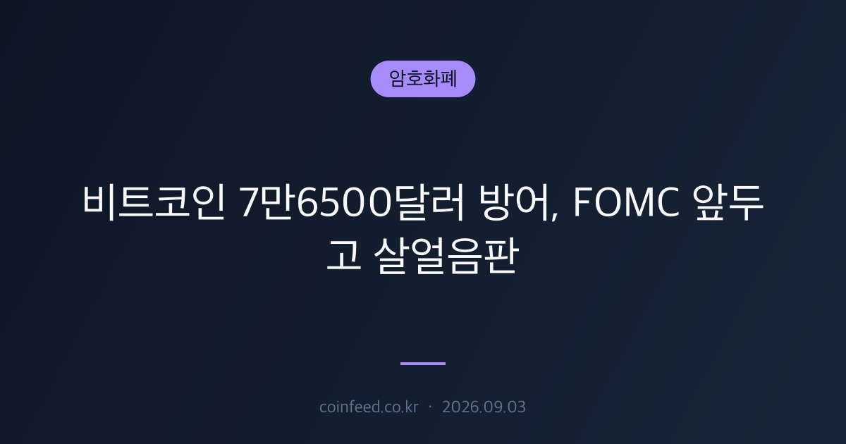 암호화폐 시장 브리핑
