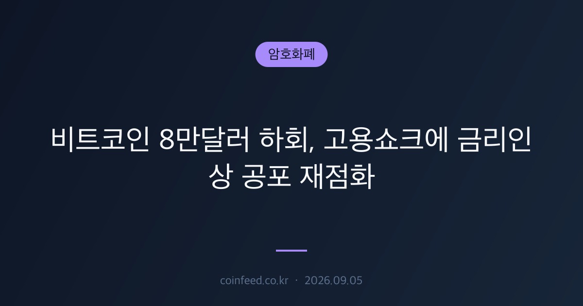 암호화폐 시장 브리핑