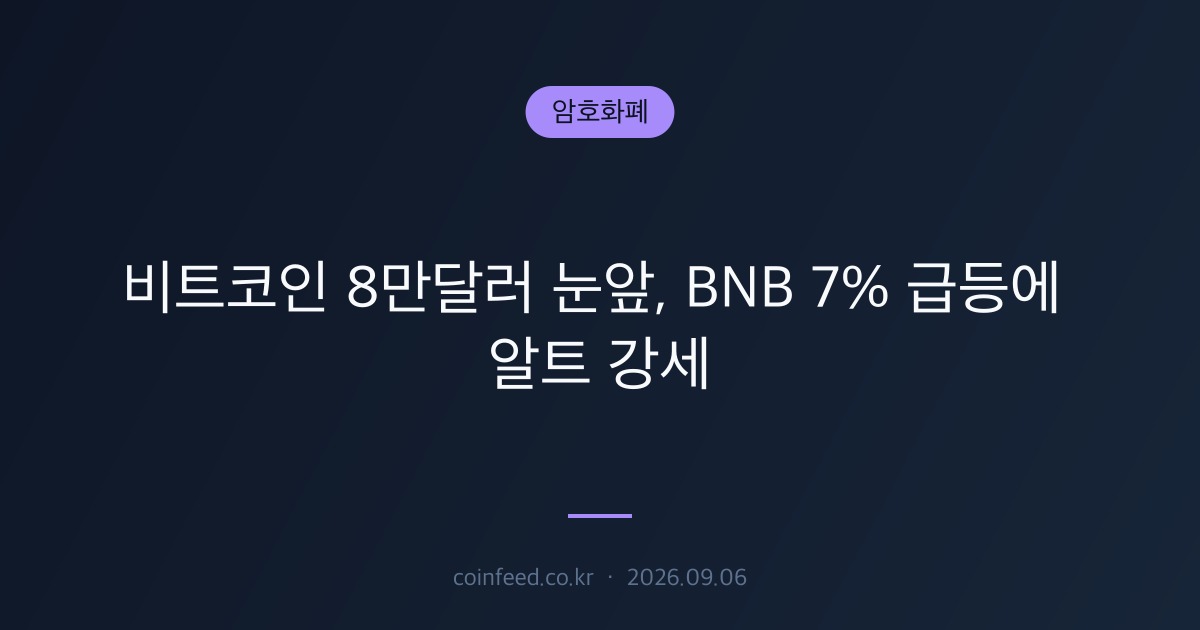 암호화폐 시장 브리핑