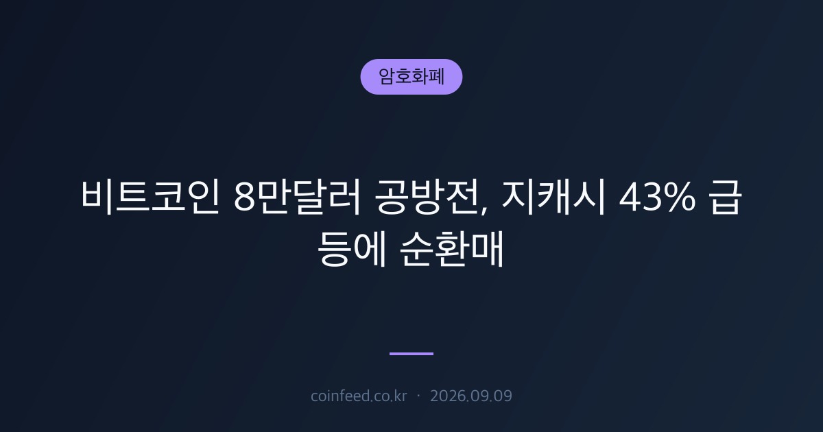 암호화폐 시장 브리핑