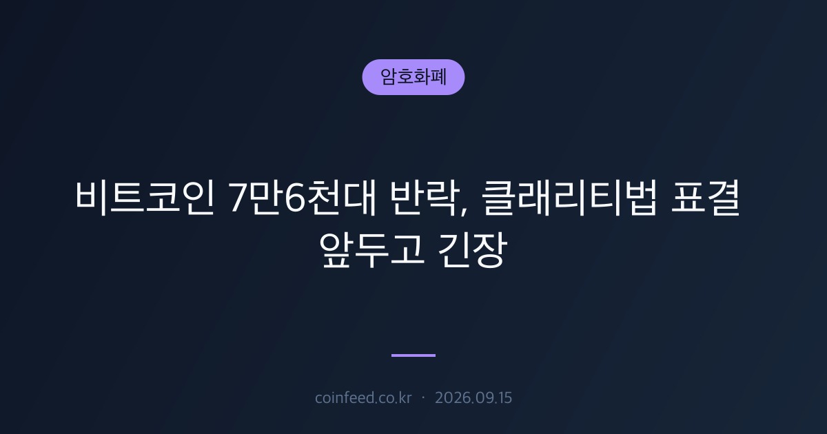 암호화폐 시장 브리핑