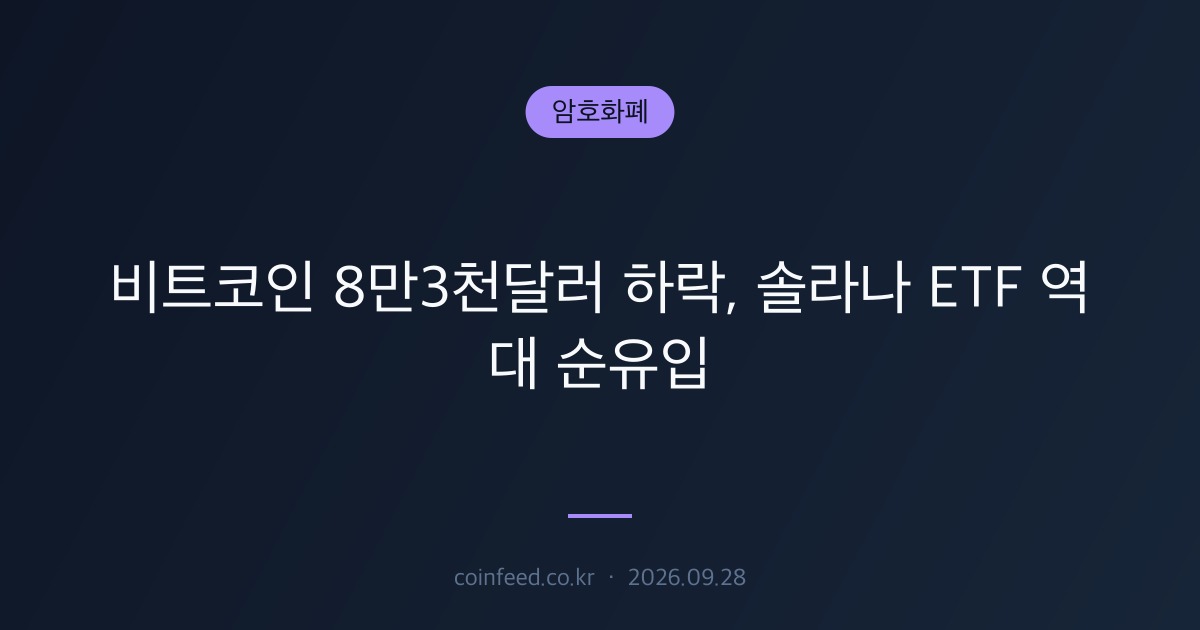 암호화폐 시장 브리핑