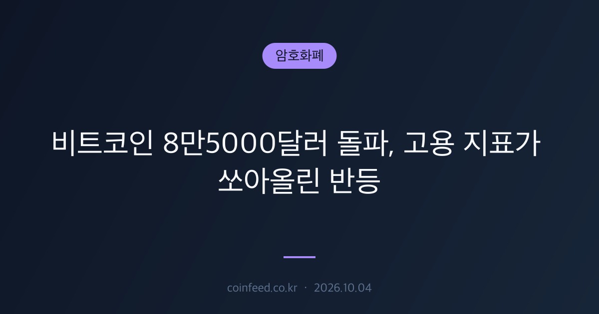 암호화폐 시장 브리핑