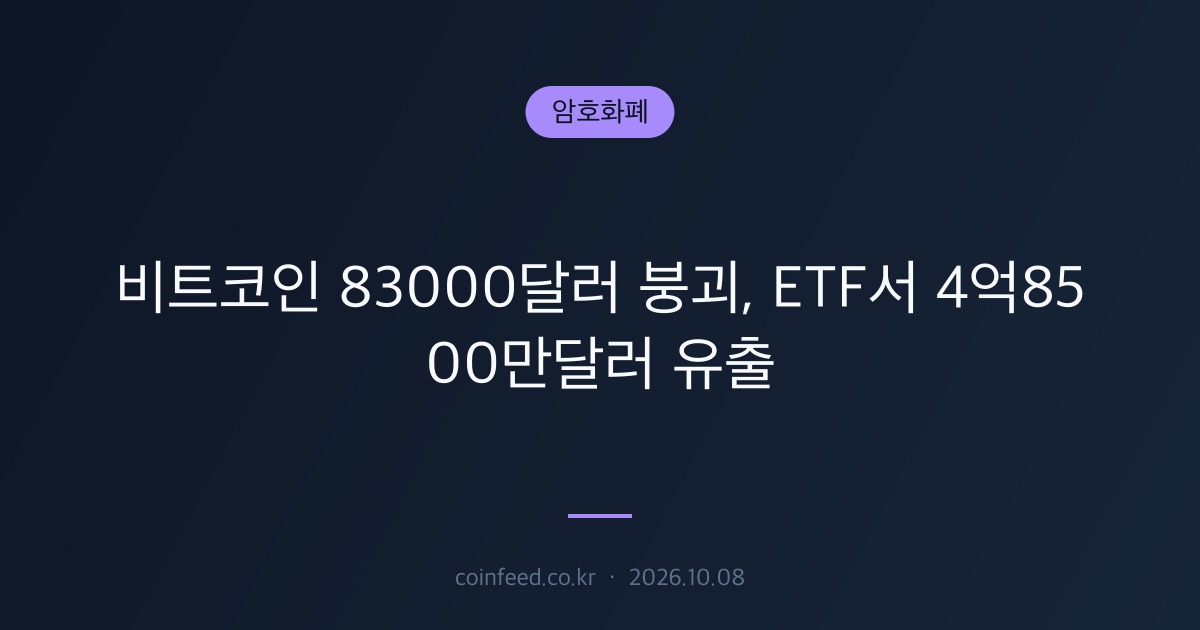 암호화폐 시장 브리핑