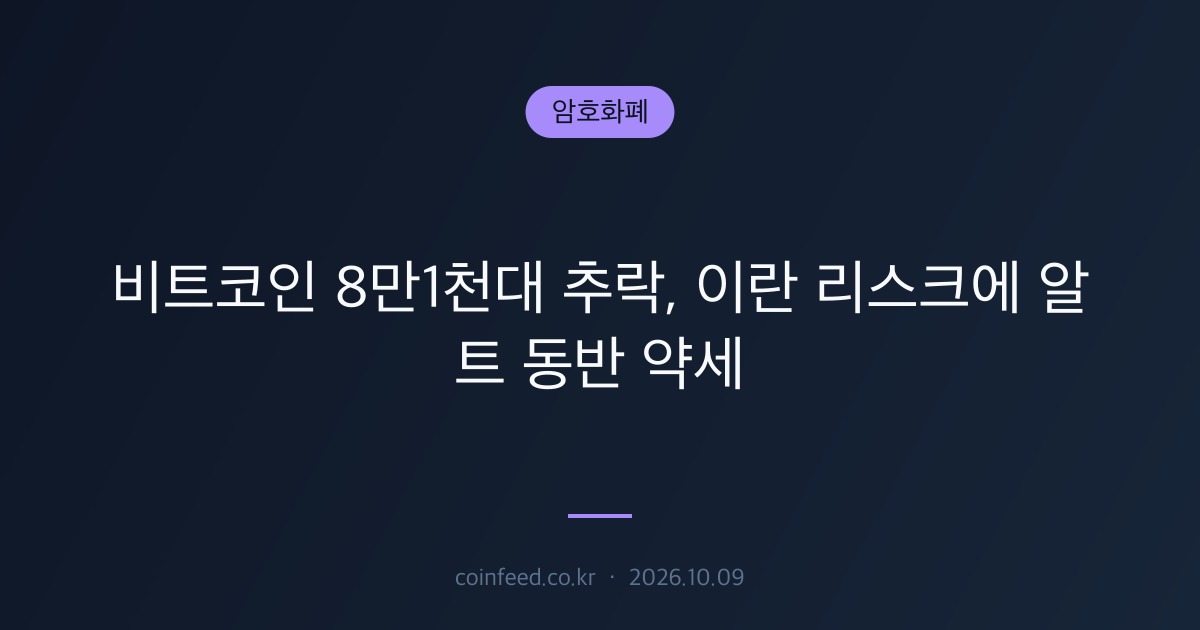 암호화폐 시장 브리핑