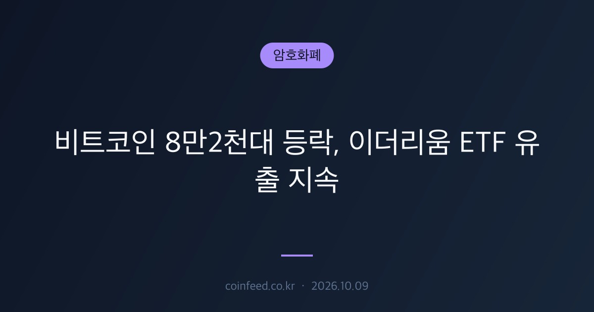 암호화폐 시장 브리핑