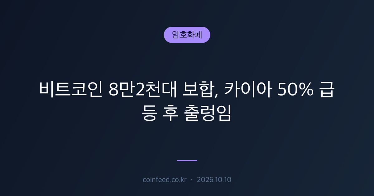 암호화폐 시장 브리핑