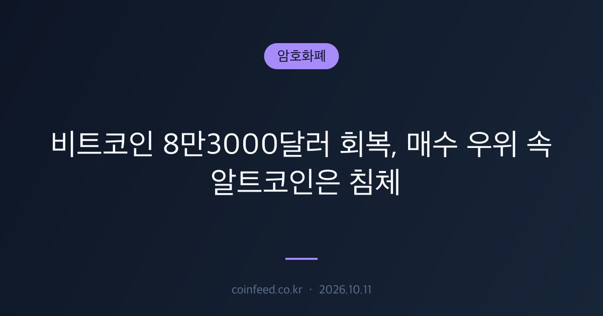 암호화폐 시장 브리핑