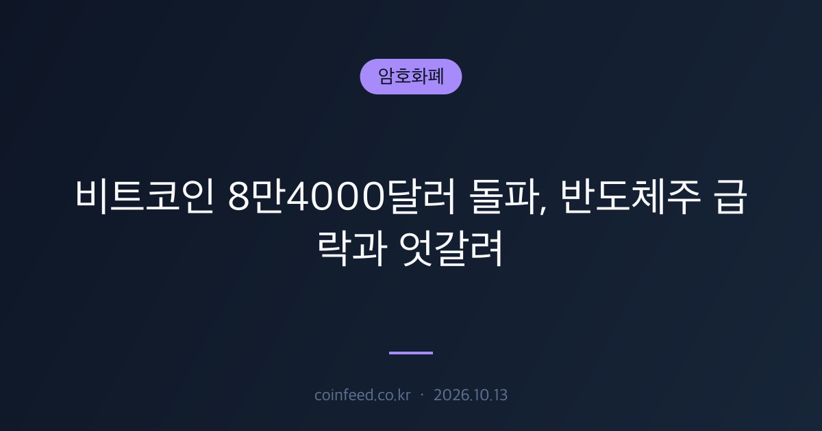 암호화폐 시장 브리핑