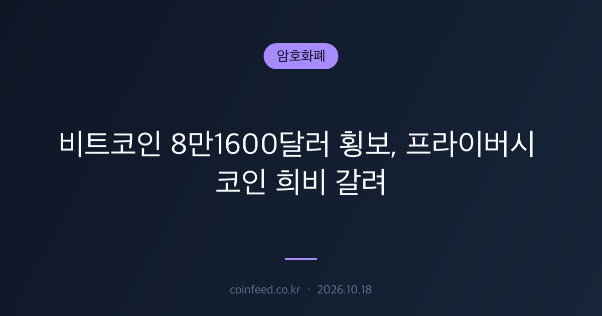 암호화폐 시장 브리핑
