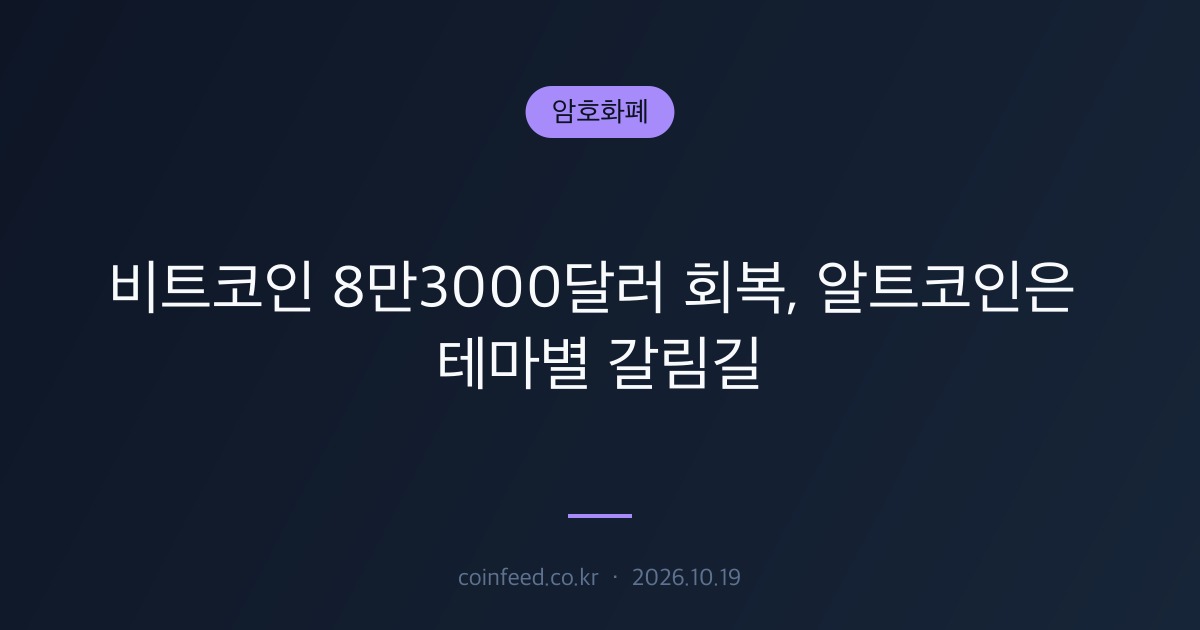 암호화폐 시장 브리핑