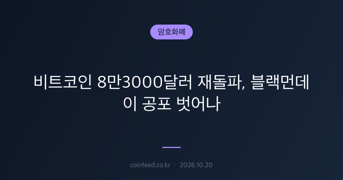 암호화폐 시장 브리핑