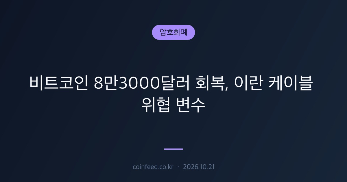 암호화폐 시장 브리핑