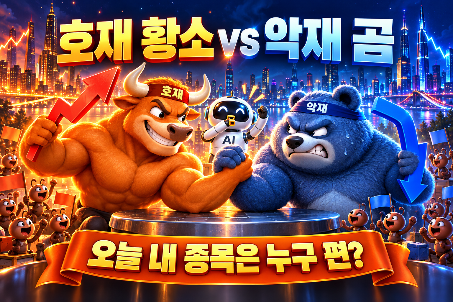 호재 황소 vs 악재 곰
