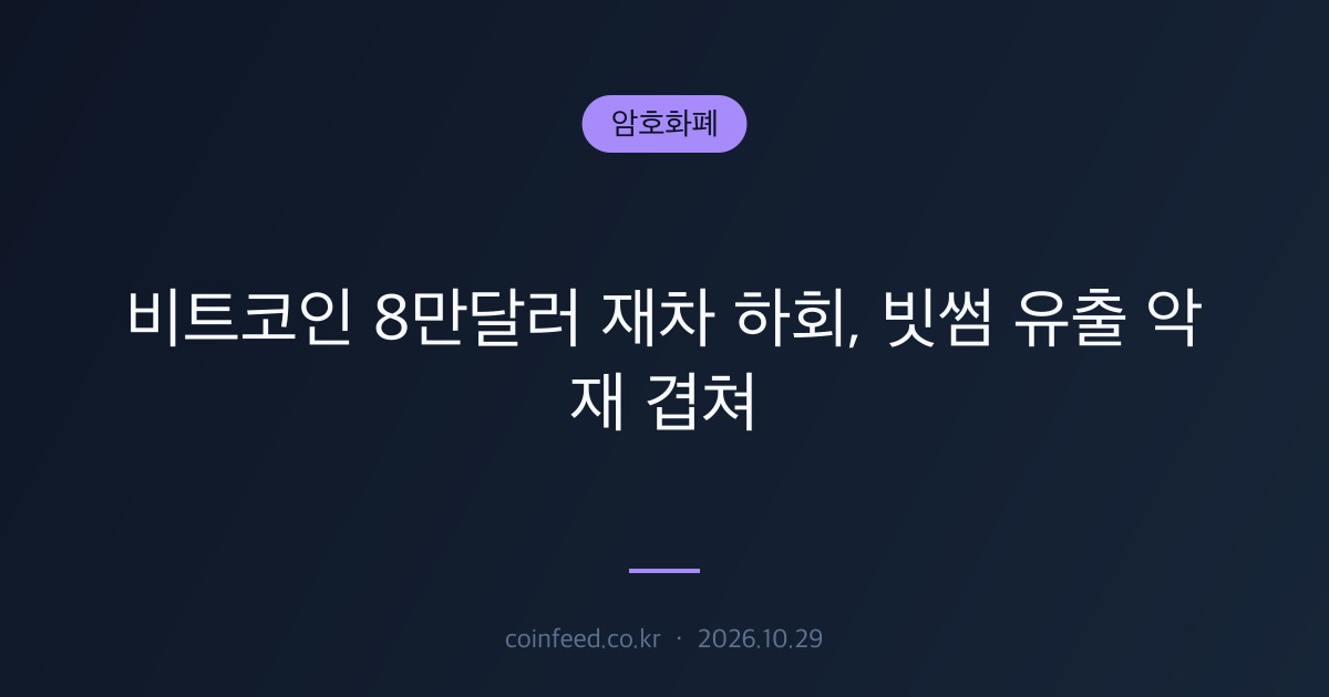 암호화폐 시장 브리핑