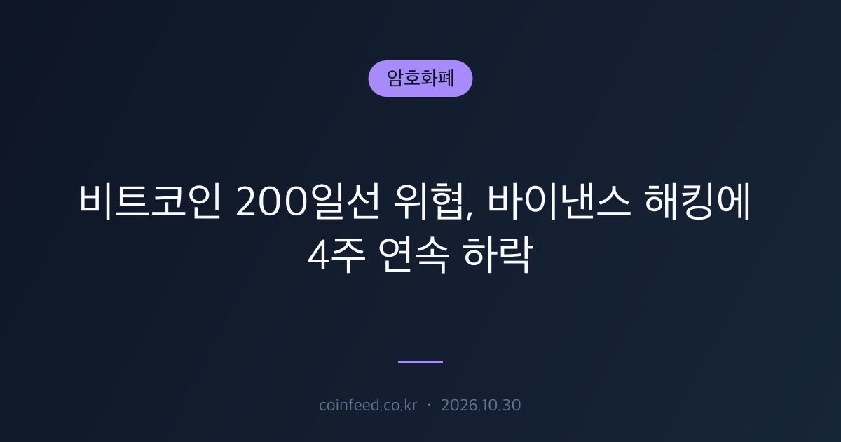 암호화폐 시장 브리핑