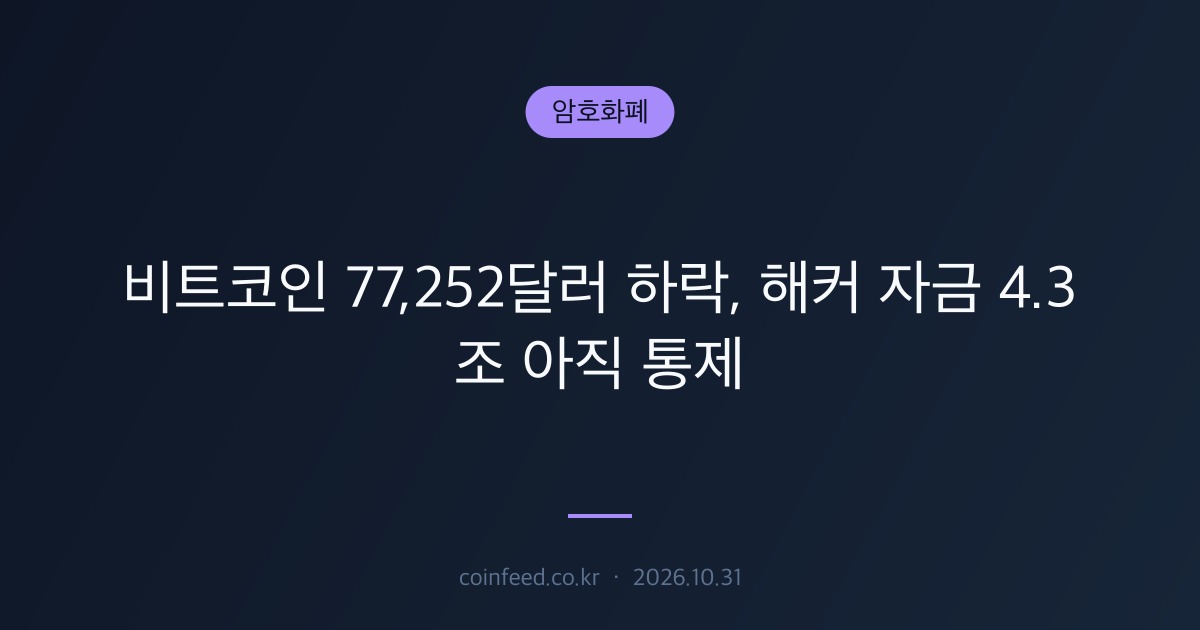 암호화폐 시장 브리핑